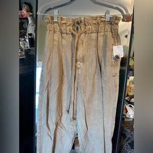 NWT Free People Paper Bag High Waist Margate Trouser